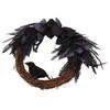 Halloween Wreath Bowknot Crow Garland Decoration Home Door Hallway Hanging Wreath
