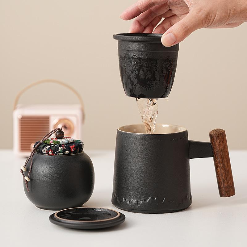 Ceramic Tea Cup, Tea Separation Cup, Large Capacity, High-end Personal Tea Cup for Men and Women, Office Water Cup