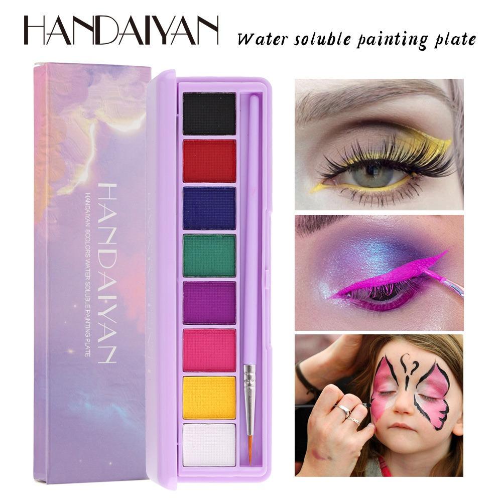 HANDAIYAN Wasserlösliche fluoreszierende Make-up-Scheibe, menschliche Farb-Malscheibe, Leistung, Gesichtsfarbe, Make-up, Eyeliner, Lidschatten