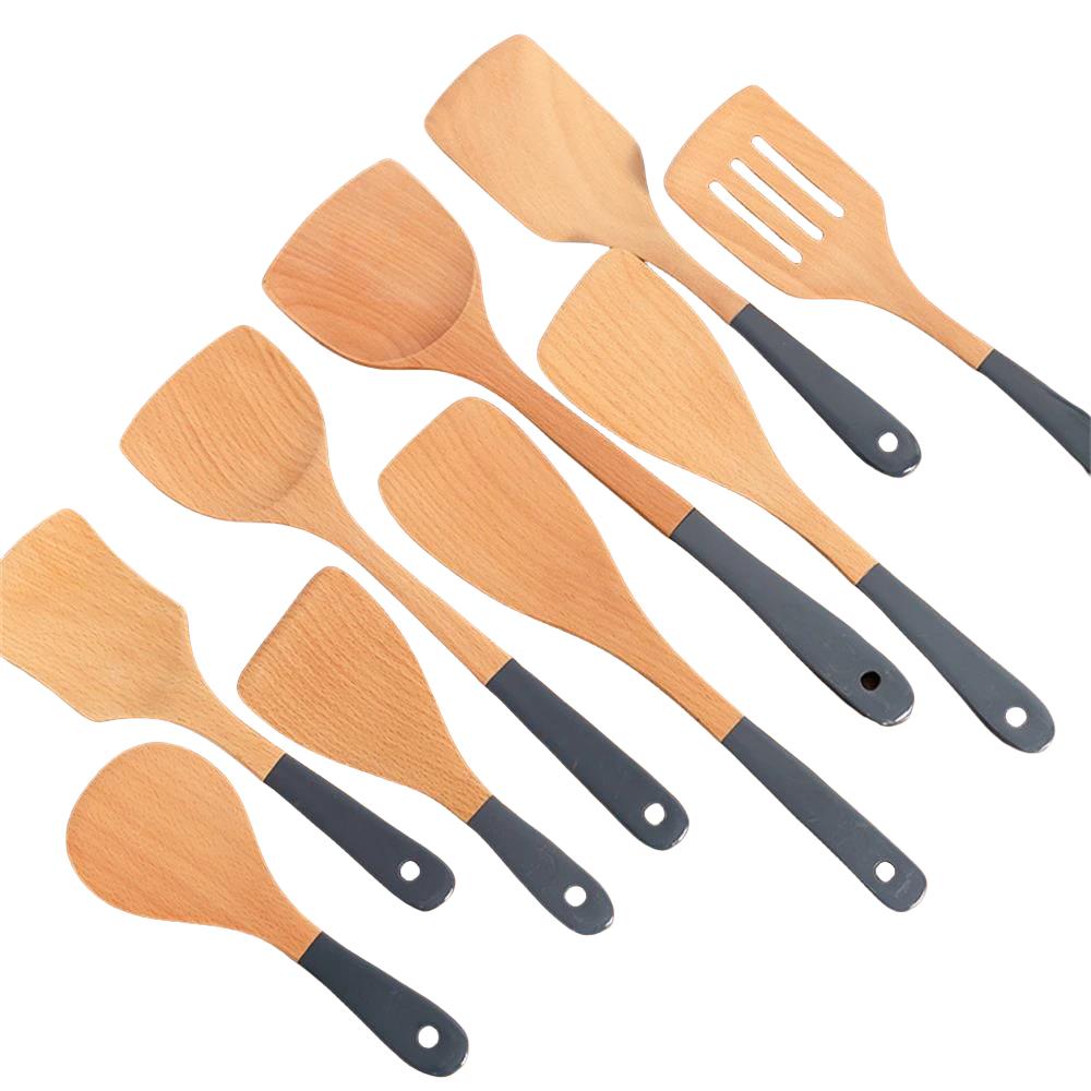 Multi Function Non Stick Wooden Turners Ladle Household Non-slip Stir-fry Utensils for Kitchen Long Handled Eco Cooking Gadgets