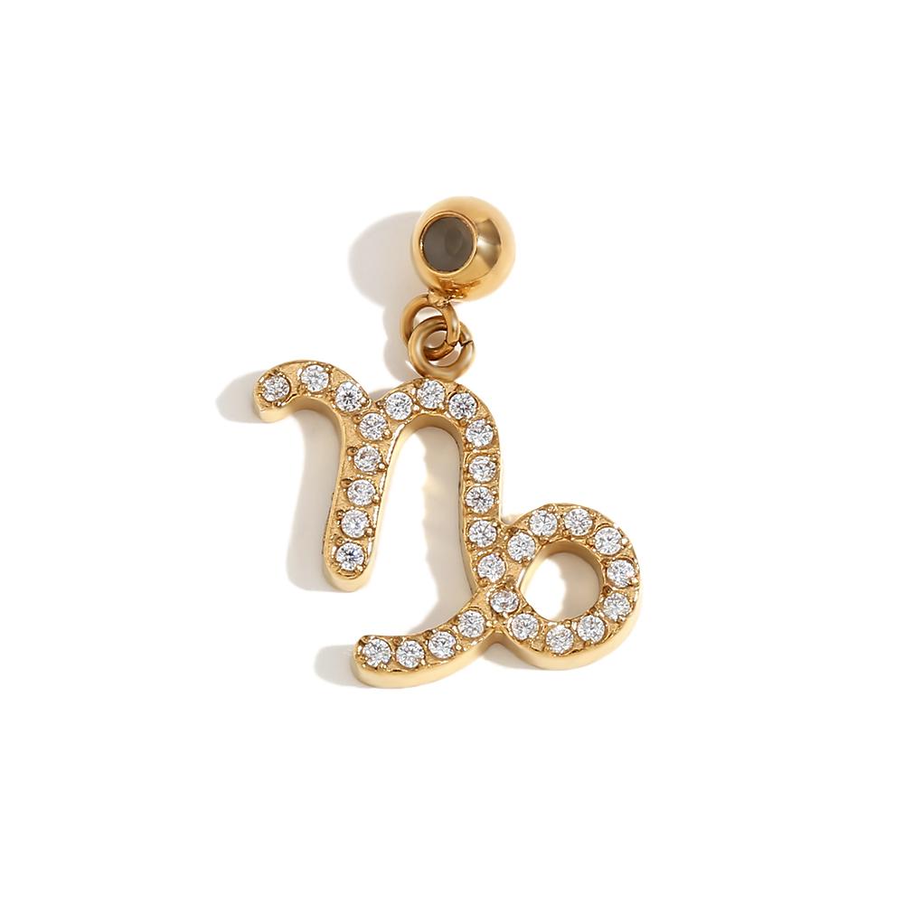 MamacitaSlay Classic Sparking Zodiac charms diy charms for jewelry making Necklace bracelet charms stainless steel charms