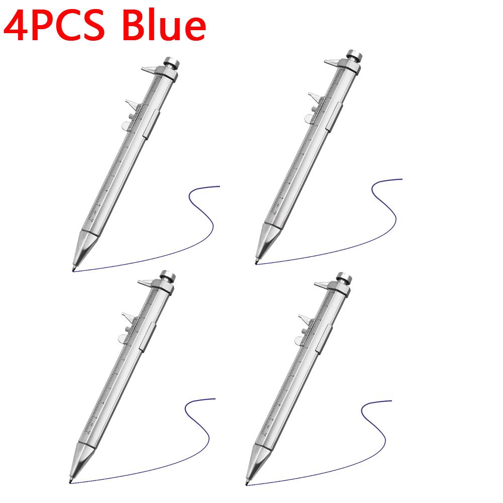 1/2/3/4PCS Multifunction Gel Ink Caliper Pen Vernier Caliper Roller Ball-Point 1.0mm Plastic Student Stationery Measuring Tools