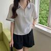 Lapel Shirt Short-sleeved T-shirt for Women Summer New Loose College Style Student Versatile Bestie Outfit