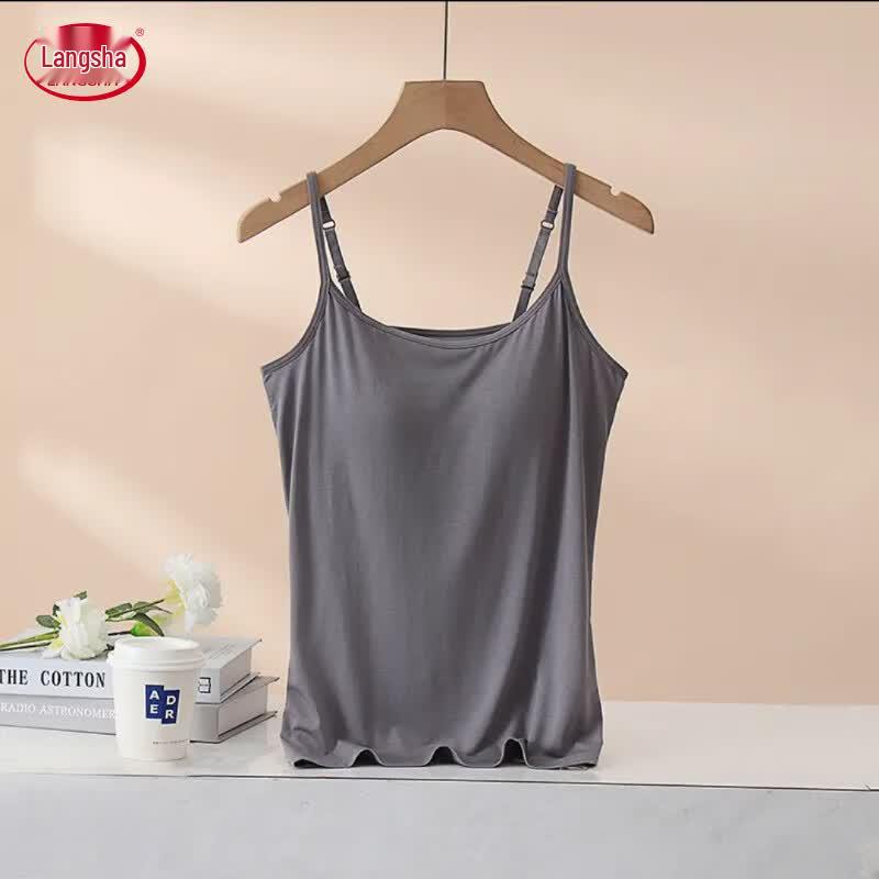 Langsha Women s Adjustable Strap Padded Camisole M