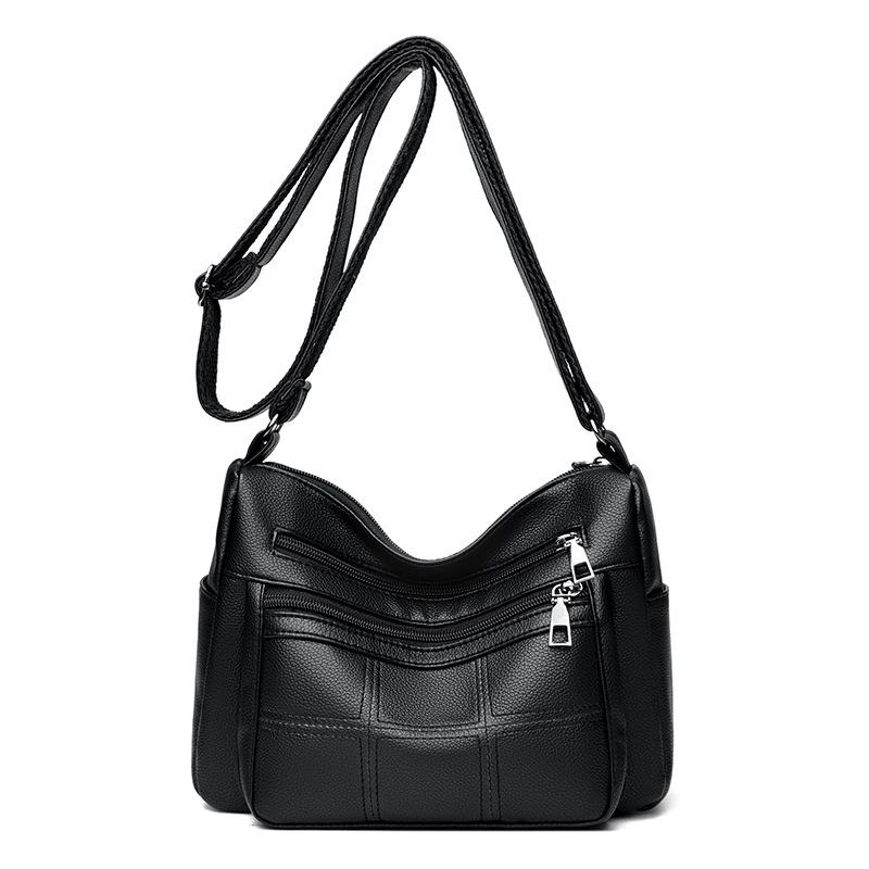 

2025 Soft Leather Large Capacity Crossbody Bag for Women and Elderly