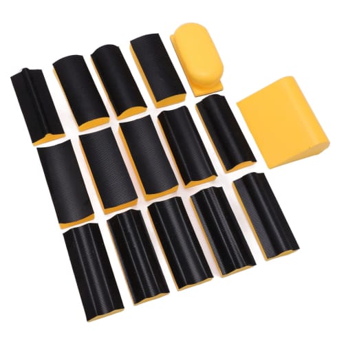 Sanding Blocks, 16-Piece Self-Adhesive Durable Sanding Block Set for Car Repair