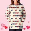 Women's Casual Fashion Long Sleeve Standing Collar Single Breasted Valentine's Day Print Workwear Jacket Tops