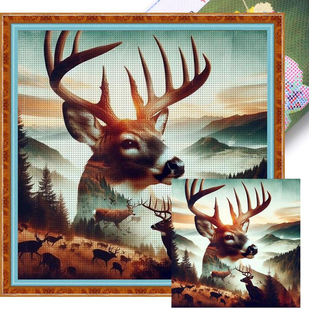Full Embroidery cotton Thread 11CT Printed Animal Cross Stitch Kit Art