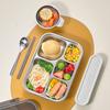 4/5 Grids 304 Stainless Steel Bento Lunch Box Sealed Fruit Salad Food Container For Kids Students Durable Dinner Plate With Lid