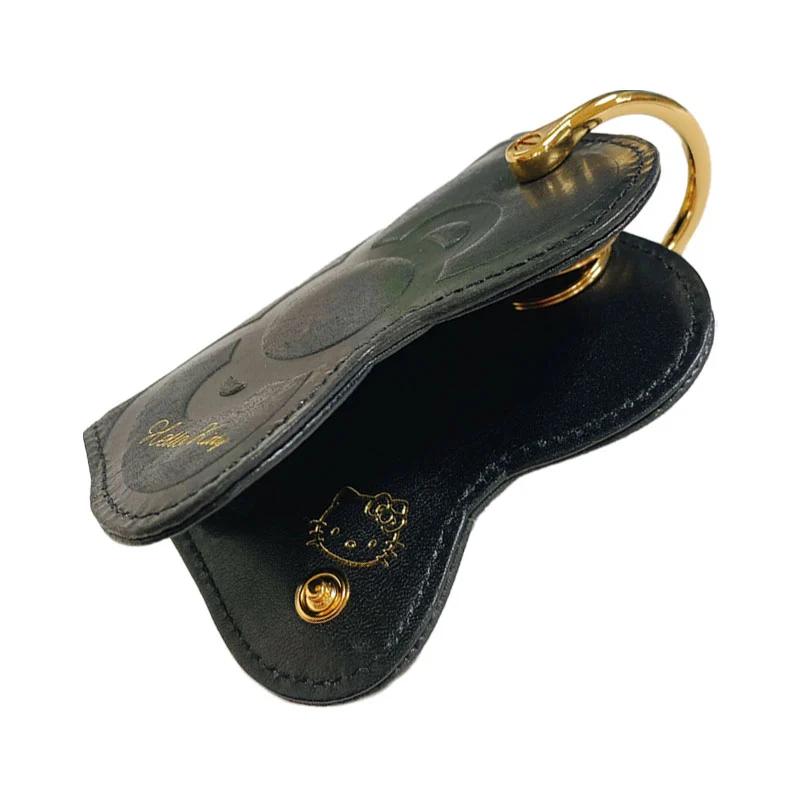 Sanrio Hello Kitty Genuine leather Key Case ( Ribbon ) Black Japan NEW