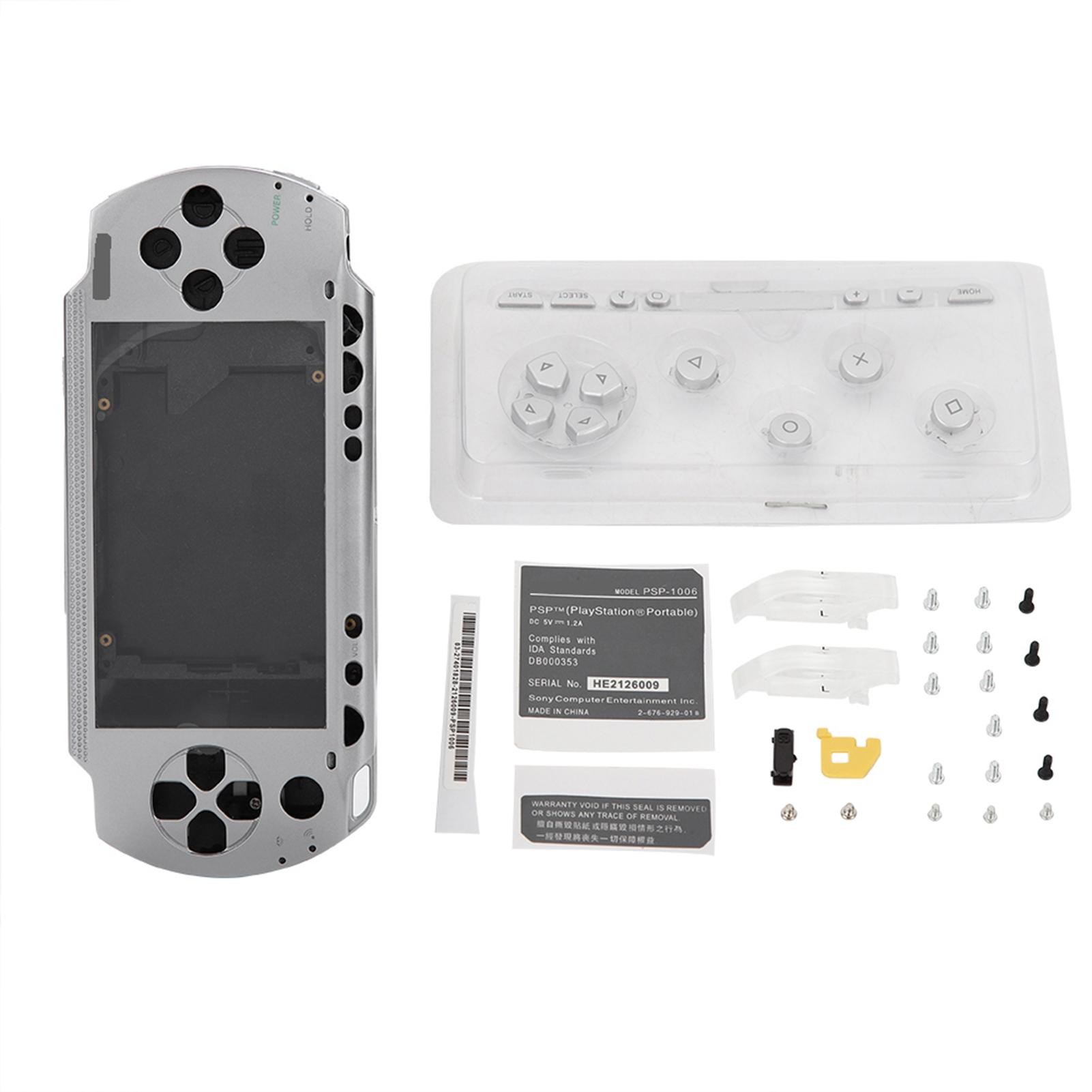 Для PSP 1000 Сменный корпус Крышка Замена Полный корпус Набор с кнопками Для PSP 1000 Сменный корпус серебряный