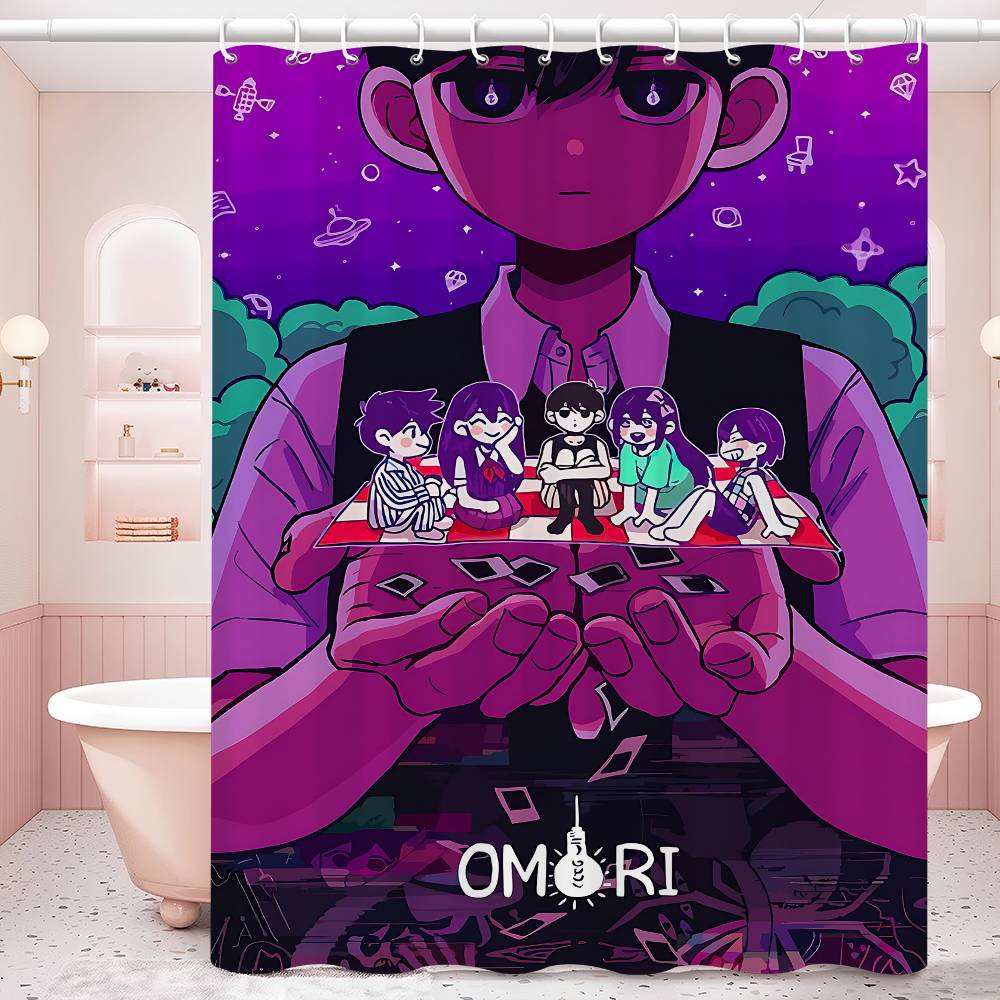 Classic Hot Horror Video Game Omori Shower Curtain, Bathroom Decorative Shower Curtain, Waterproof Shower Curtain With Hooks