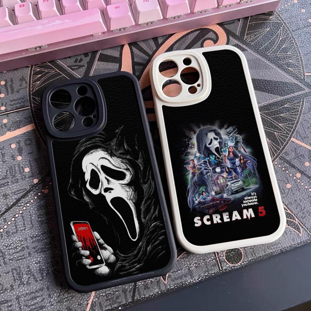Ghostface Horror Scream Phone Case For Iphone 16 15 14 12 13 Pro Max 11 Mini Xs Puls Lambskin Silicone Cover
