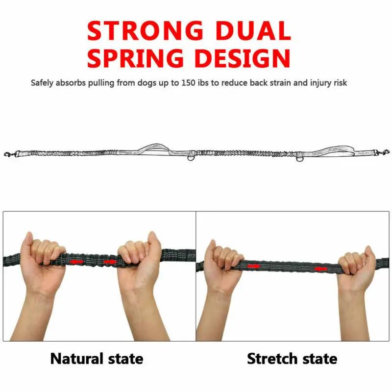 Reflective Leash Traction Pet Walking Running Elastic Adjustable Dog Leash Waist Belt Chest Strap Traction Rope Dog Accessories