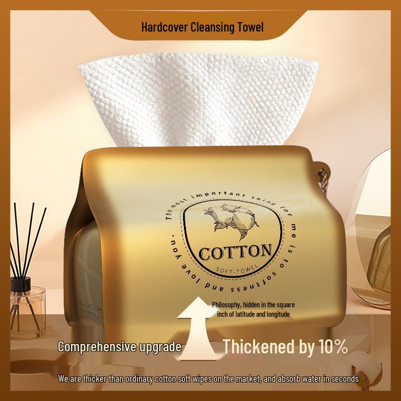 Premium Fermuarlı Tek Kullanımlık Yüz Havlusu: Büyütülmüş, Kalınlaştırılmış, Altın Dokulu Sert Kapaklı Baskı.