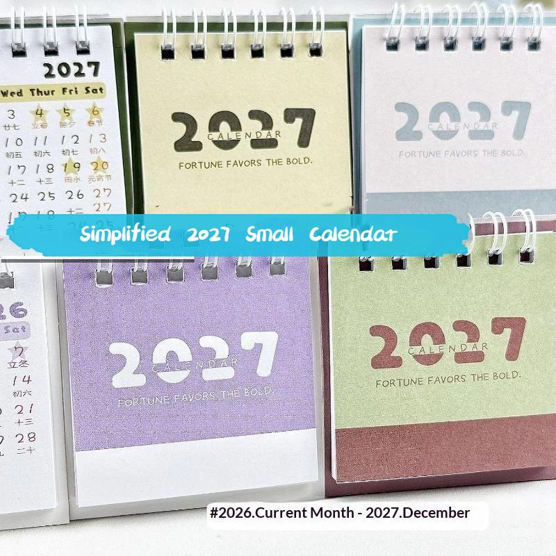2027 Desk Calendar Minimalist Portable Desktop Ornament for Home Office Travel Business Trip Schedule Planning Decoration