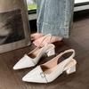 Fashion New Designer Low Heel Sandals for Women Fashion Casual Summer Buckle PU Leather Shoes Ladies Solid Color Pumps Woman