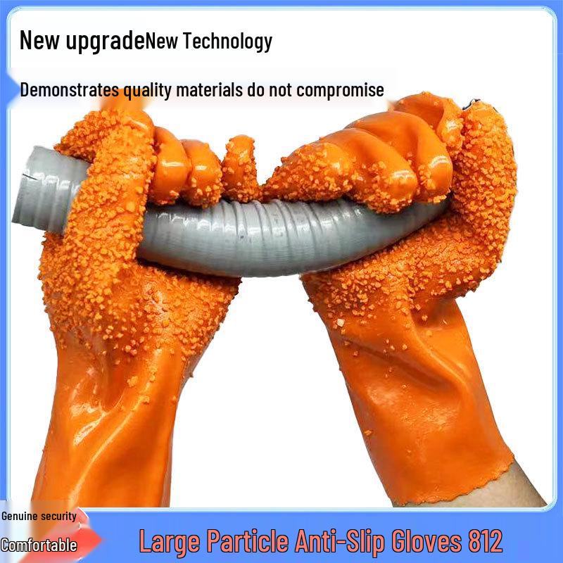 Shuyi 812 Anti-Slip Acid/Alkali Resistant Gloves for Drilling, Concrete, and Fishing.
