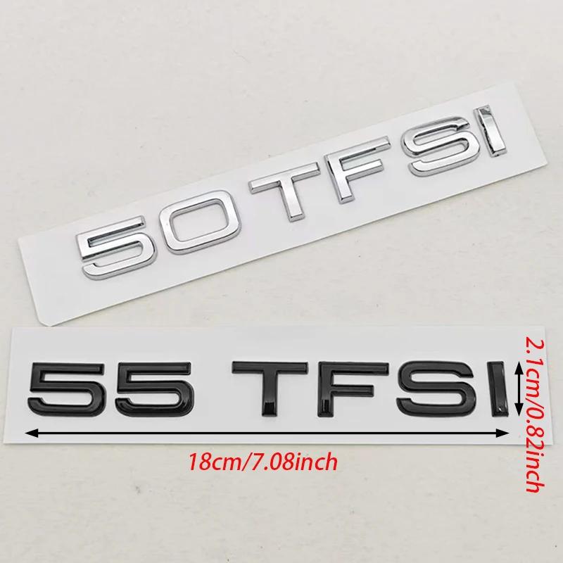 3D ABS Car Lettes Logo 50 TFSI 55 TFSI Badge Rear Trunk Sticker Decals For Audi A7 A8 Q7 Q8 RS7 RS8 SQ7 SQ8 S7 S8 Accessories