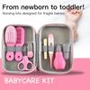 8Pcs Set Newborn Baby Care Kit Hair Brush Nail Clipper Baby Health Kits Infant Thermometer Grooming Brush Kit