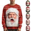 Мужской рождественский свитер с принтованным воротником