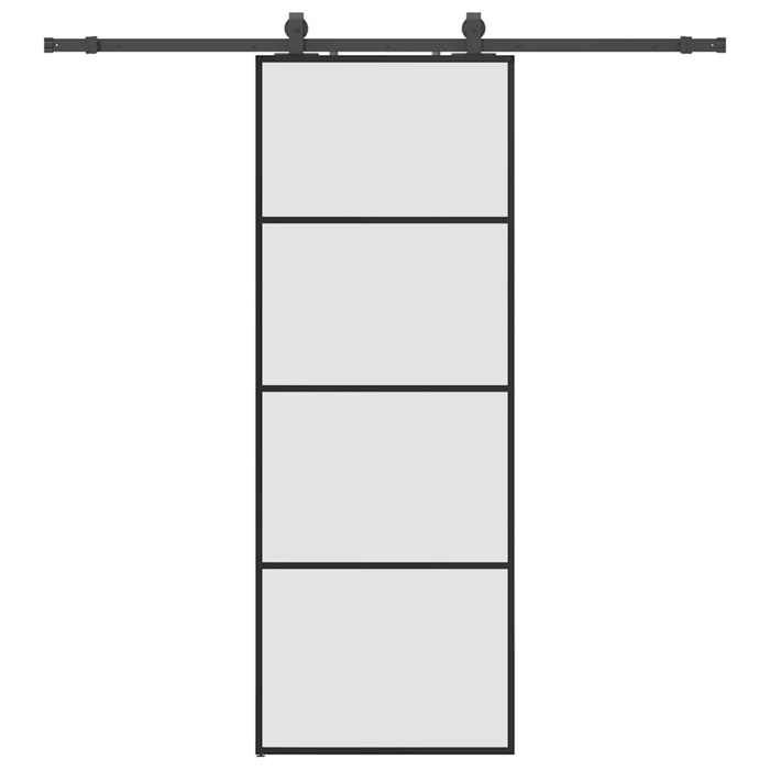 VidaXL Sliding Door Hardware Kit Black 76x205 Cm ESG Glass, Interior Door, Interior Barn Door, Door 3375857