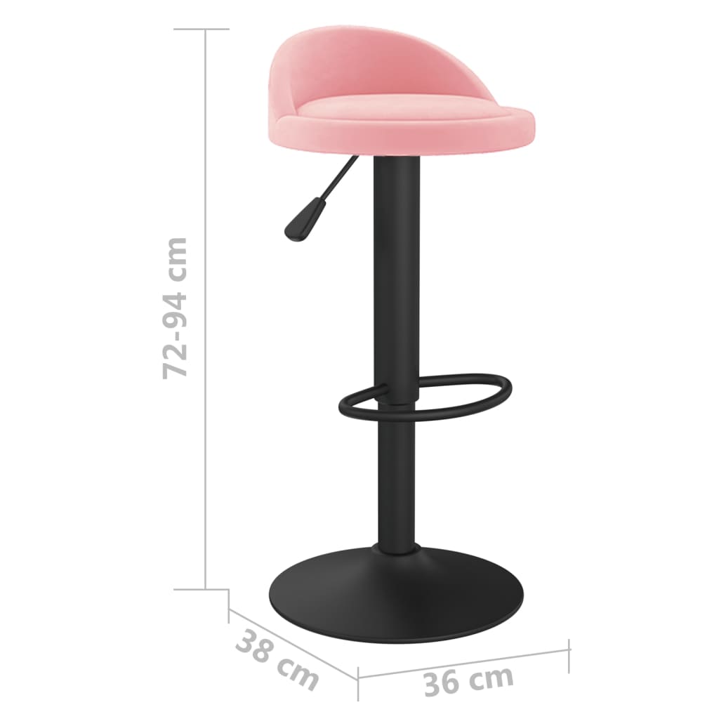 Bar Stool Set 2 Pcs Pink Velvet