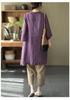 2026 Summer-Autumn Retro Cotton Linen Mid-Length Cardigan: Loose Fit, Artistic Plus Size, Casual Air Conditioning Shirt for Women.