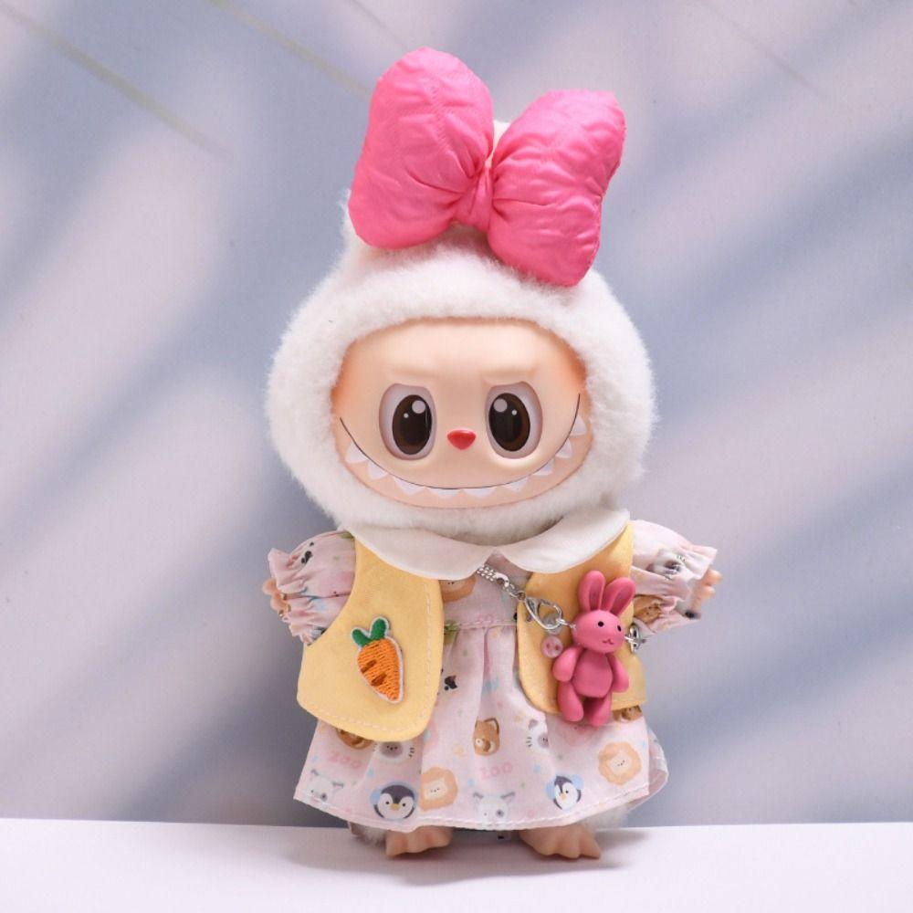 Cute Animal Style Sitting Labubu Time Cloth 17cm Plush Dolls Clothes  Cotton Doll Accessories