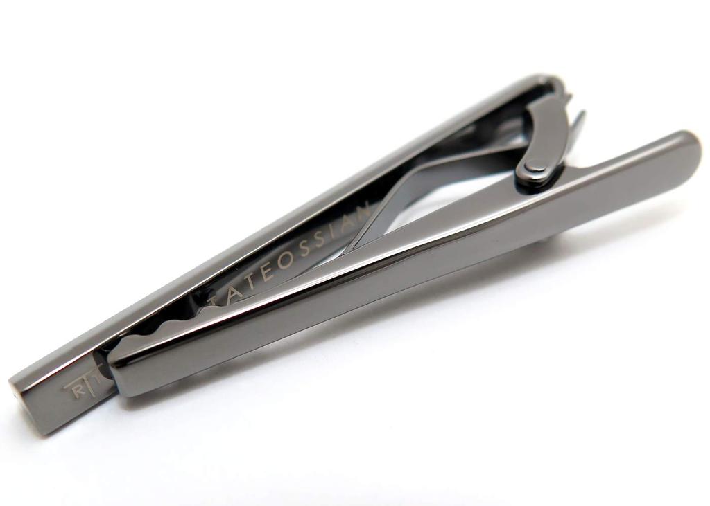 TATEOSSIAN Brushed Classic Tie Bar (Gunmetal) (Tie Pin/Tie Clip)