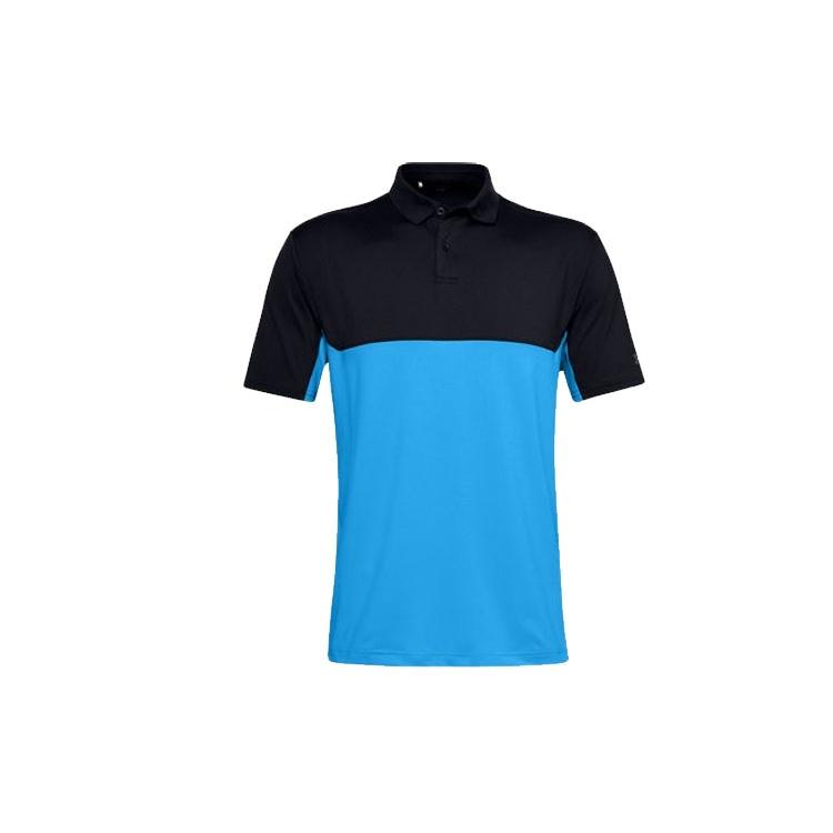 Under Armour Performance 2.0 Crestable Colorblock Polo Shirt Black Blue Men s 1355492-001 S