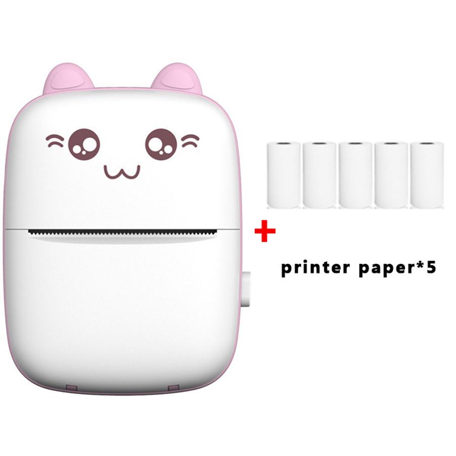 Portable Printer Bluetooth Connection Inkless Thermal Student Pocket Mini Label Printer School Office Supplies Stationery