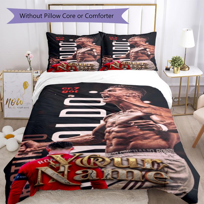 Cristiano Ronaldo Quilt Cover Set Perfect For Bedrooms Machine Washable Christmas Gift