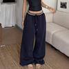 Pantaloni da jogging larghi grigi a gamba larga per danza jazz da donna
