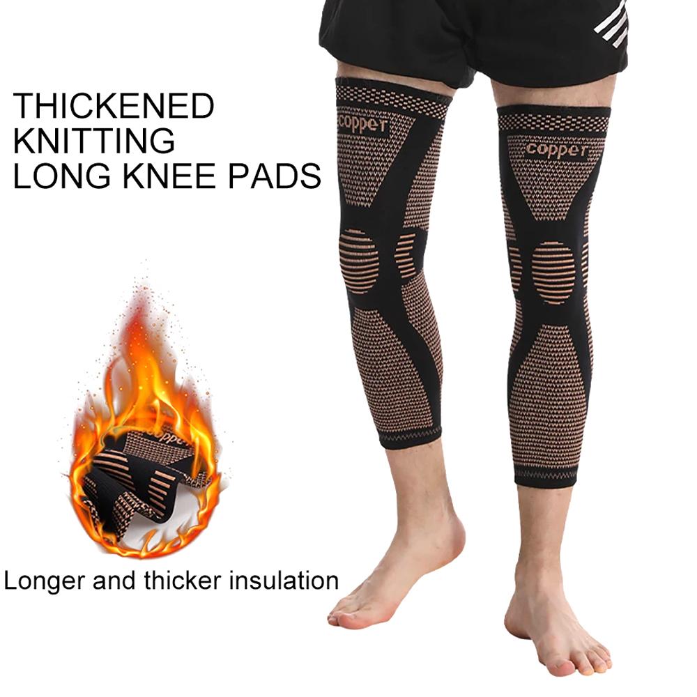Kupfer-Beinstulpen, lange Kompressions-Beinstulpen, Kniestulpen schützen das Bein für Frauen, Basketball, Arthritis, Sport