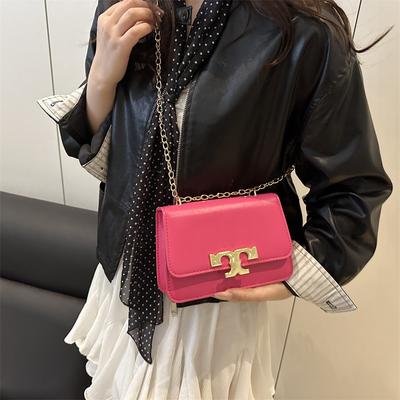 Women's Bag New Fashionable Small Square Bag Solid Color High-end Texture Temperament Chain Shoulder Messenger Bag