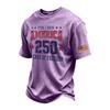 Men's Vintage Washed Crew Neck Short Sleeve T Shirt America 250 Years of Freedom Independence Day Graphic Tee Casual Fit