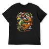 Japanese Dragon Tiger Battle T-Shirt Vintage Clothes Anime Tshirt Summer Tops Mens Big and Tall T Shirts