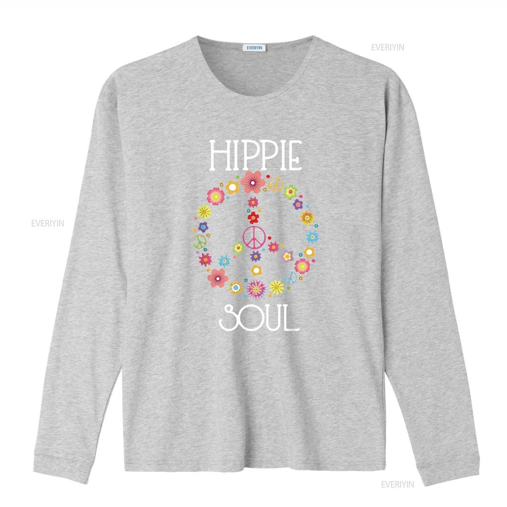 Mens Hippie Soul Flower Power Peace Sign Gypsy 60s 70s T Shirt Black vintage Washed streetwear designer clothes Breathable