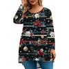 Women's Fashionable Casual Long Sleeved Plus Size  Print Top Plus Size Floral Print Top