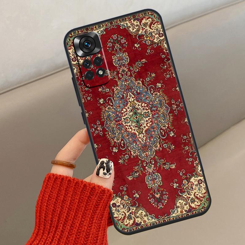 Persian Carpet Floral Pattern Phone Case For Xiaomi Redmi Note 8 9 10 11 12 Pro 11S 10S 9S 8T Redmi 10A 10C 9A 9C Cover