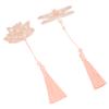 2pcs  Gold Hollow Bookmark with Elegant Tassels Beautiful Stainless Steel Plating Metal Bookmark