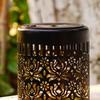 Outdoor Floral Solar Light Metal Solar Powered Deck Step Wall Light Waterproof Fence Light for Garden Patio Backyard Decoration