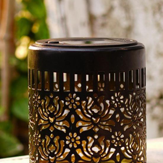Outdoor Floral Solar Light Metal Solar Powered Deck Step Wall Light Waterproof Fence Light for Garden Patio Backyard Decoration