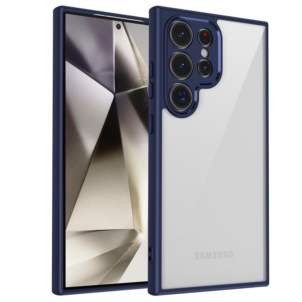 For Samsung Galaxy S22 Ultra 5G Case Matte Skin Touch Clear PC + TPU Shockproof Phone Back Cover