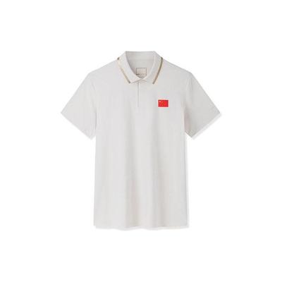 Champion Series Solid Color Letter Polo Shirt Men Polo Shirts Light-Golden-Brown 152320118-4