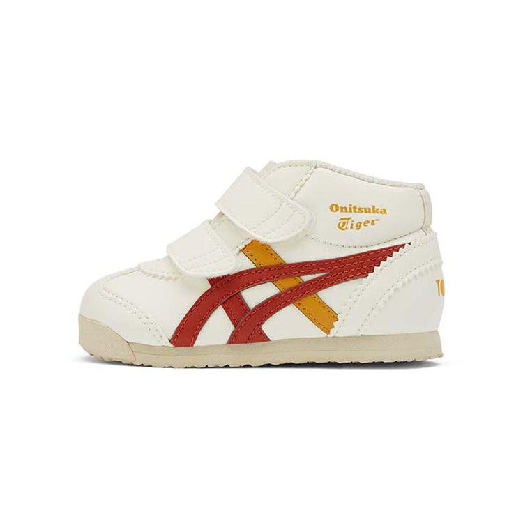 Onitsuka Tiger Mexico 66 Shock Absorbing Non-Slip Wear-Resistant Mid-Top Sports Casual Shoes Baby Sneakers Beige Red 1184A133-103