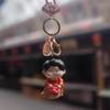 Flower Chinese Style Keychain Resin Car Key Ring Portable Tang Dynasty Doll Pendant  Key Decor
