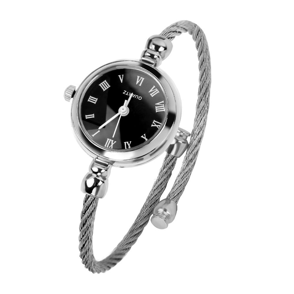 New Luxury Fashion Silver Bangle Bracelet for Women Watches Stainless Steel Retro Ladies Quartz Wristwatches Small Clock