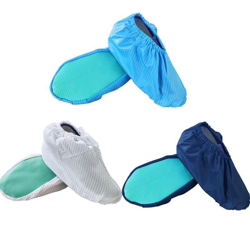 Anti-Static Dust-Free Shoe Covers with Anti-Slip Bottom, Washable Conductive Strips, and Dust-Proof Design